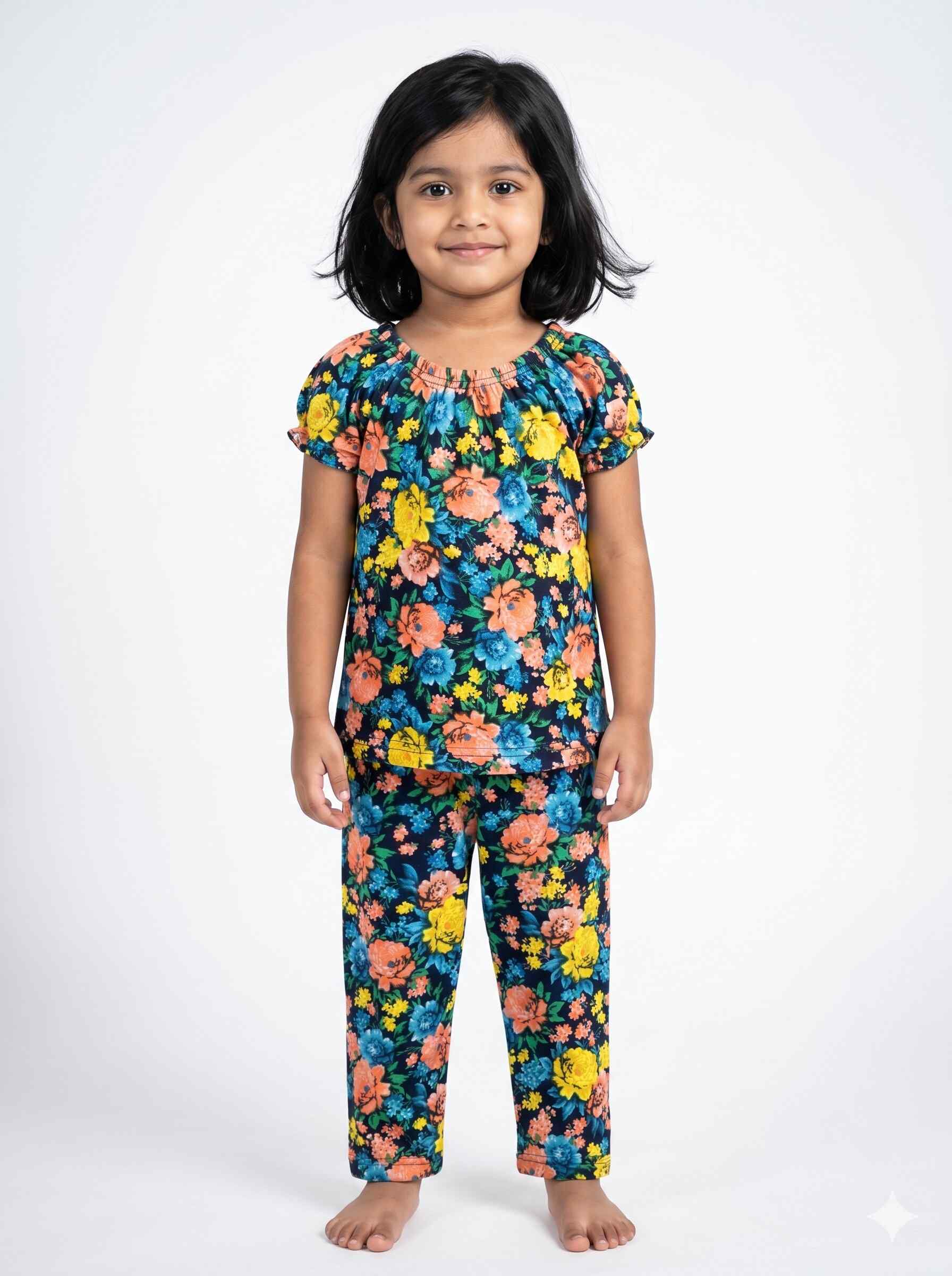 Girls Coord Set -Multicolor Printed