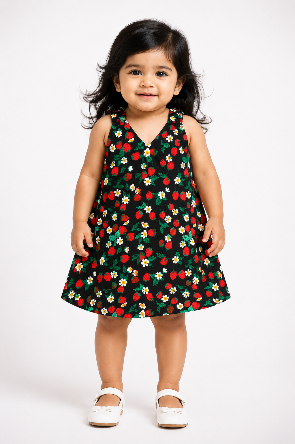 Girls Daily Wear Frock - Black (3M - 1 Year)