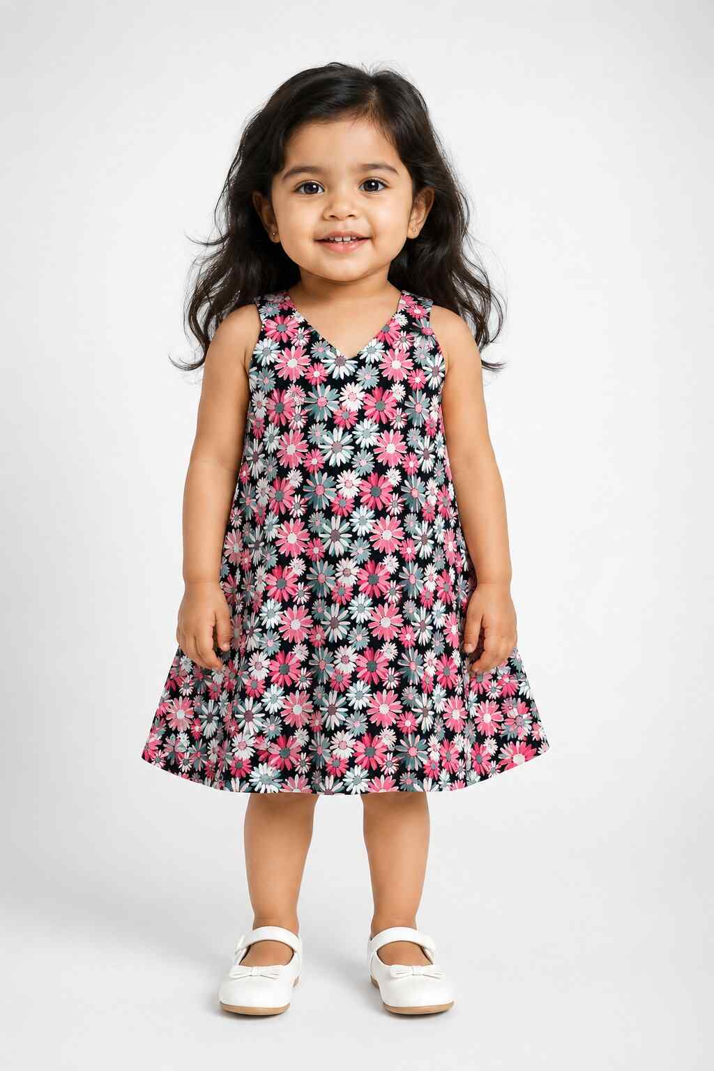 Girls Daily Wear Frock - Multicolor1 (1 - 2 Years)