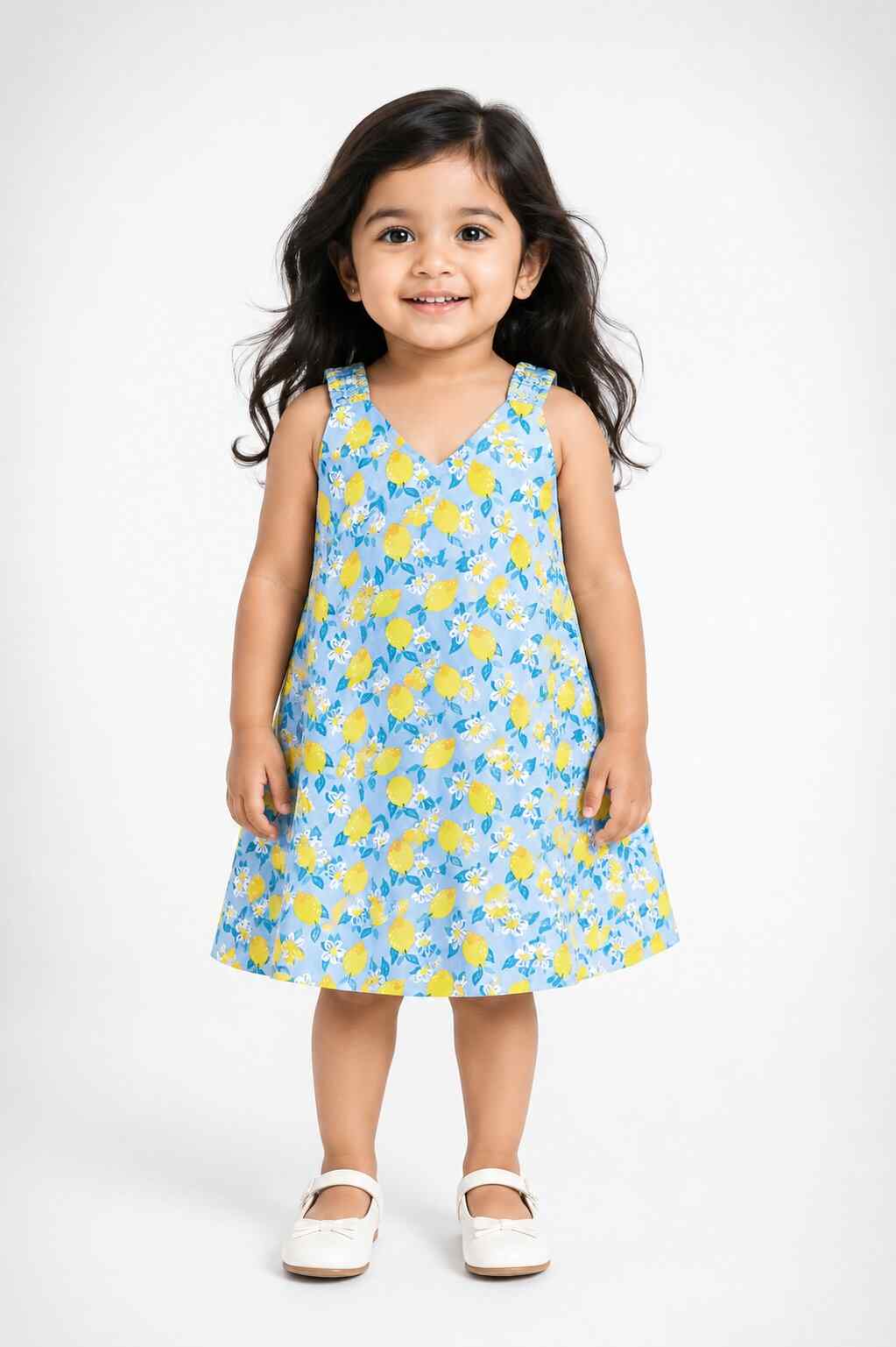 Girls Daily Wear Frock - Blue (1 - 2 Years)