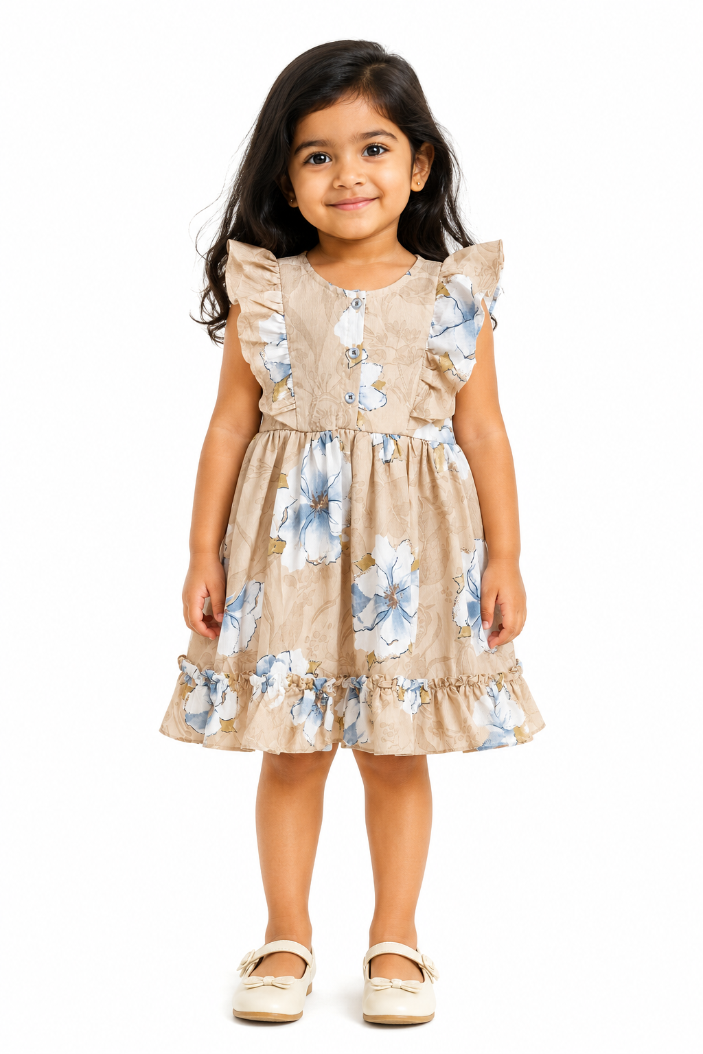 Girls Frock - Cream (2-4 Years)