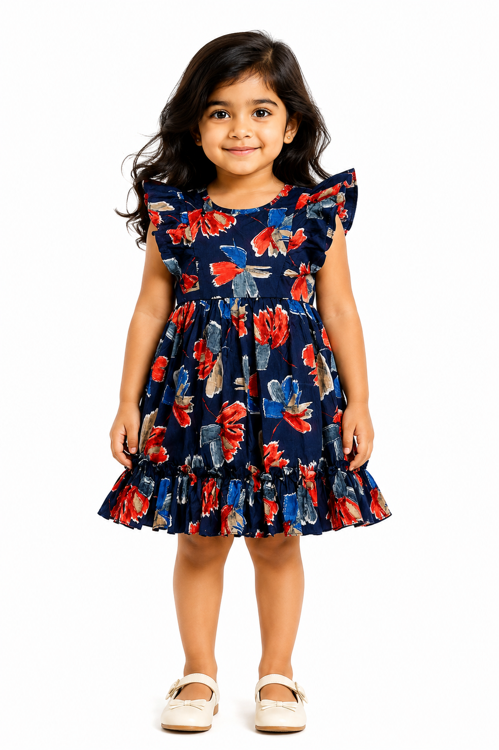Girls Frock - Blue Multicolor