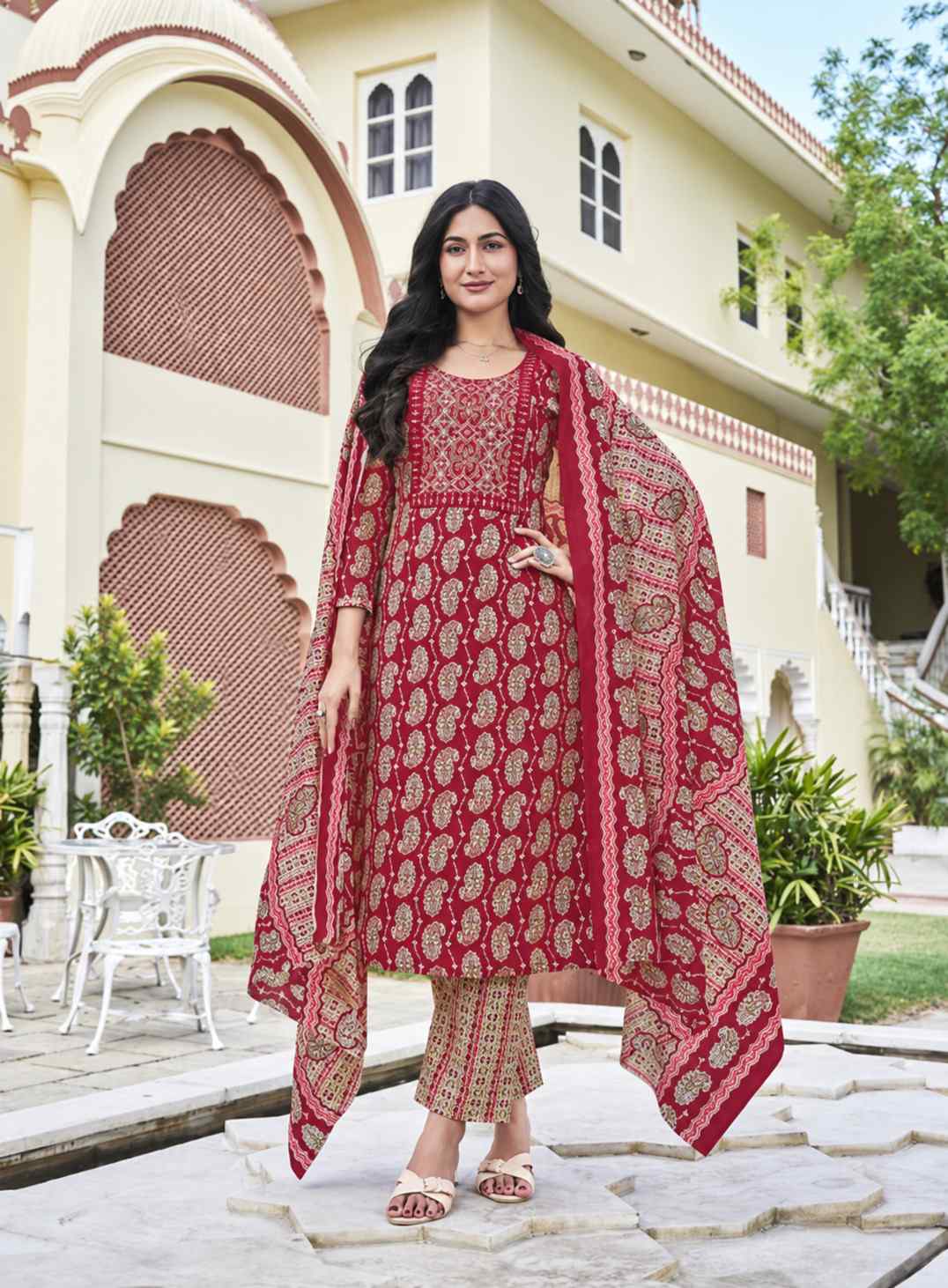 Women's Kurti set- Red