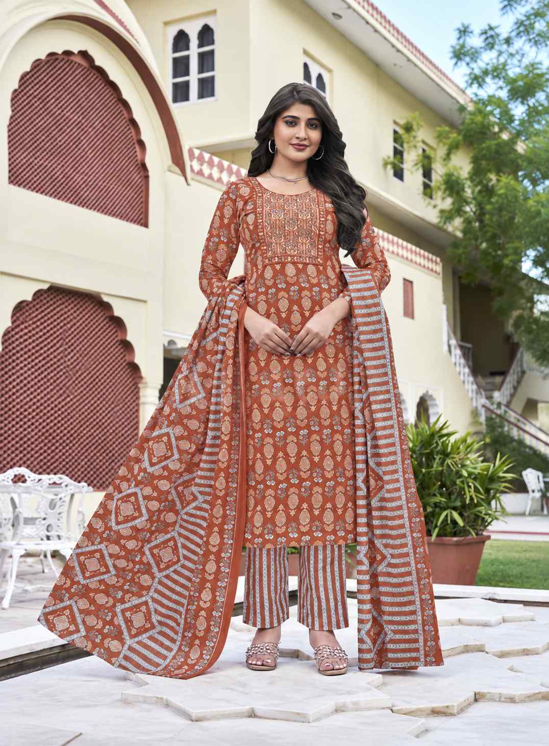 Women's Kurti set- Saffron