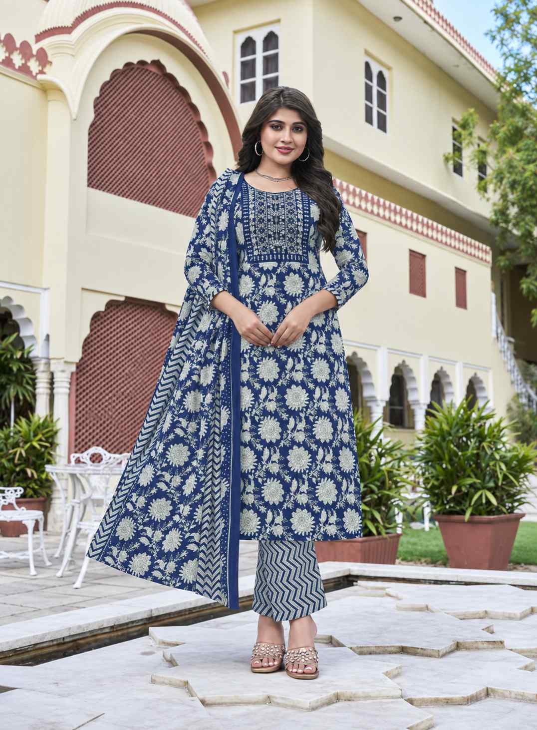 Women's Kurti set- Navy blue